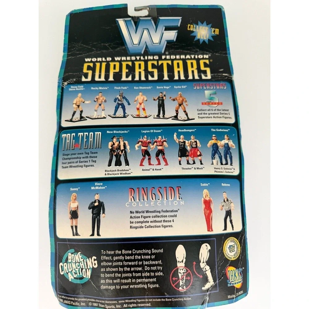 WWF/WWE Jakks Pacific Rocky Maivia‎ Figure Bone Crunching Series 5 1997 RARE